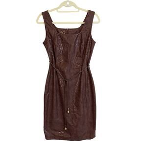 Lori Weidner Sleeveless Dress Brown Medium
